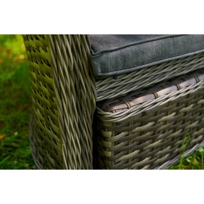 Шезлонг-кровать трансформер из искусственного ротанга Violetta, серый