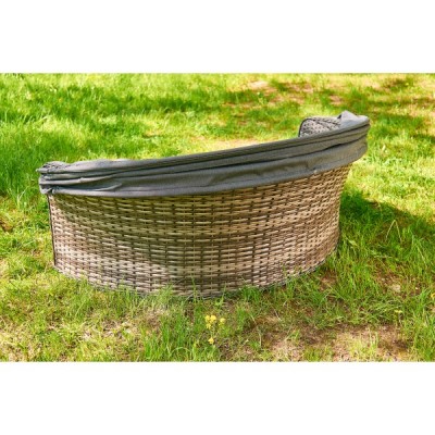 Шезлонг-кровать трансформер из искусственного ротанга Violetta, серый