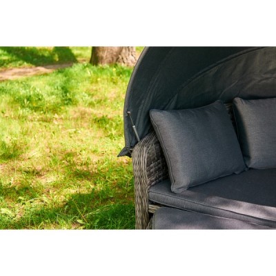 Шезлонг-кровать трансформер из искусственного ротанга Violetta, серый