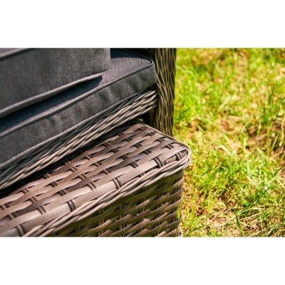 Шезлонг-кровать трансформер из искусственного ротанга Violetta, серый