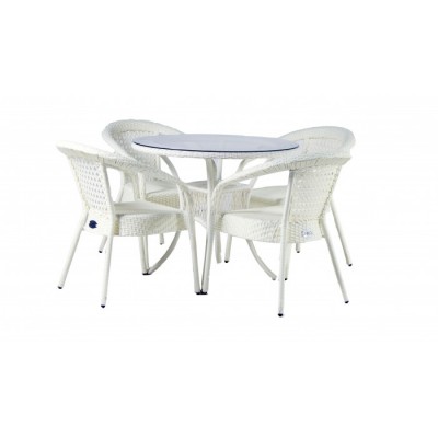 Стол садовый круглый DECO 90 см, слоновая кость