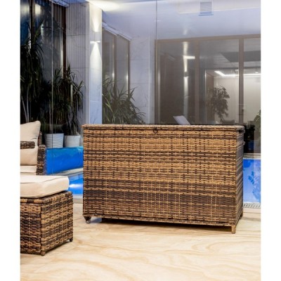 Сундук для хранения KARL 120 с колёсиками, коричневый