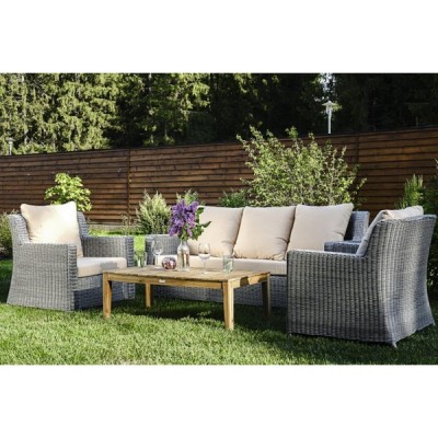 Диван садовый плетеный из искусственного ротанга SUNSTONE 3-х местный