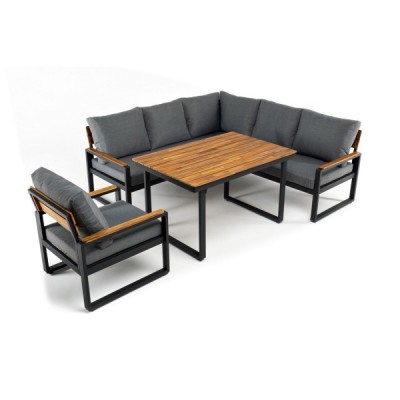 Лаунж зона из алюминия TOPA L с обеденным столом