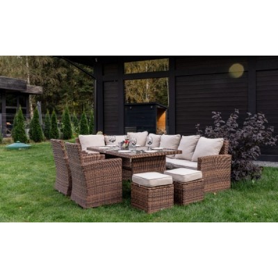 Угловой комплект мебели ZORRO PLUS DOUBLE, коричневый