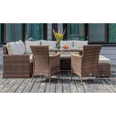 Угловой комплект мебели ZORRO WOOD DOUBLE, коричневый