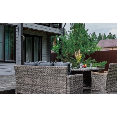 Угловой комплект мебели ZORRO WOOD DOUBLE, серый